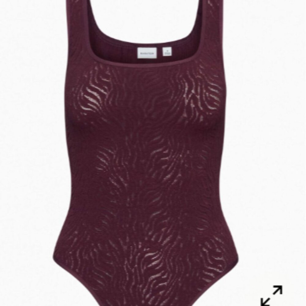 BABATON Aritzia Shapelace Tank Bodysuit Rich Maroon Size Large